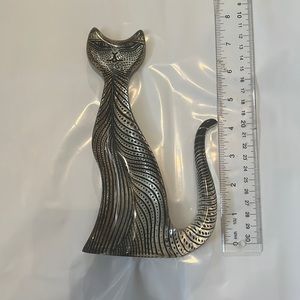 Vintage,1970s,Acrylic Glass Cat by Abraham Palatnik, Striped, 8" Brazil, Lucite